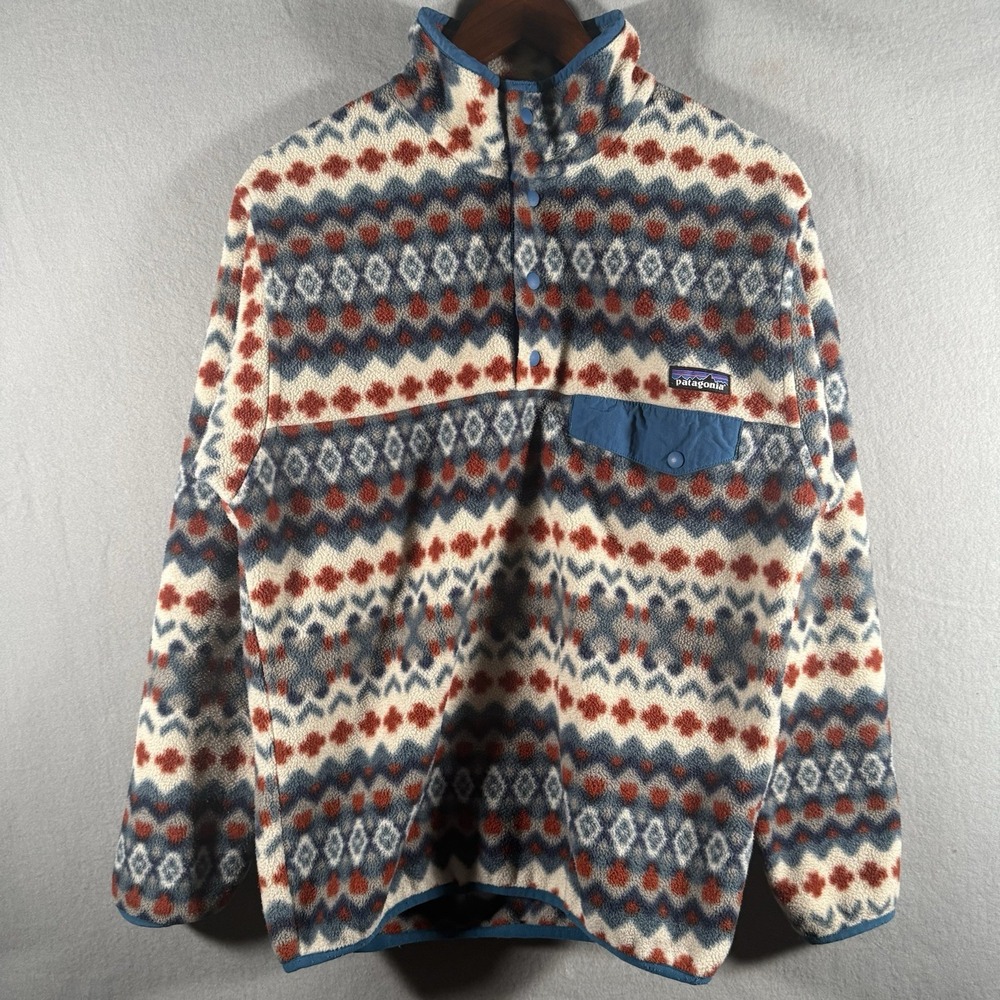 Patagonia cliff underwater Aztec synchilla pullover snap t fleece Small